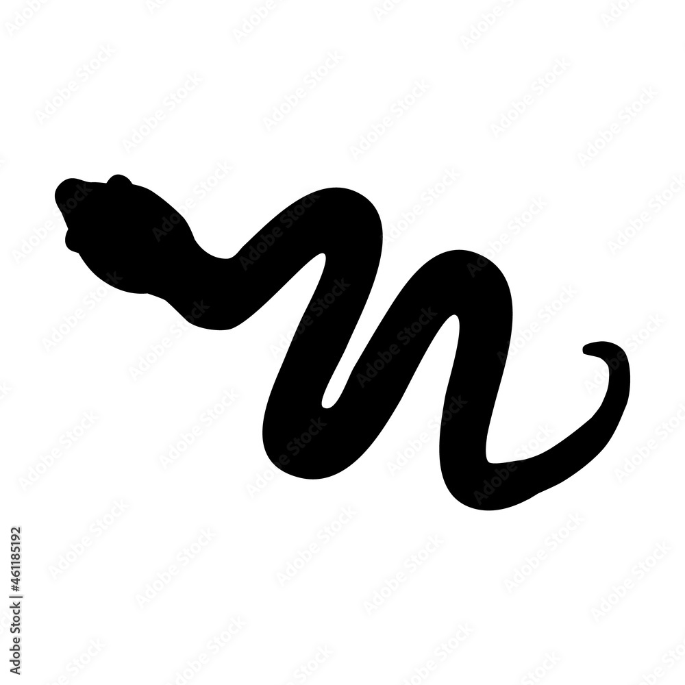 Snake icon isolated on white background. Black silhouette coiled snake. Wildlife serpent simple symbol or sign. Cobra, rattlesnake or anaconda shape. Pictogram of rattler or viper. Vector illustration Snake icon isolated on white background. Black silhouette coiled snake. Wildlife serpent simple symbol or sign. Cobra, rattlesnake or anaconda shape. Pictogram of rattler or viper. Vector illustration