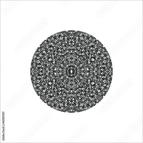 Abstract Line Motifs Pattern Circle-Shape. Ornamental Decoration for Interior, Exterior, Carpet, Textile, Garment, Cloth, Silk, Tile, Plastic, Paper, Wrapping, Wallpaper, Pillow, Sofa, Background, Ect