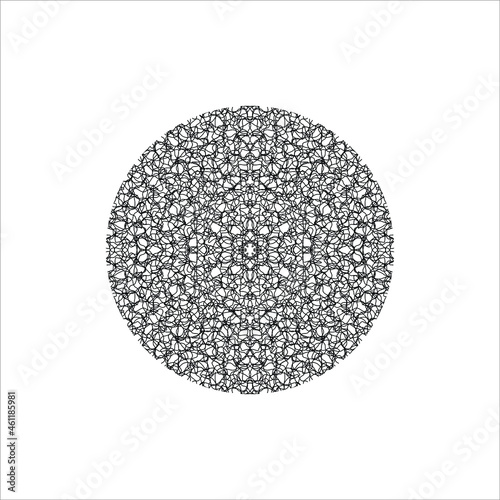 Abstract Line Motifs Pattern Circle-Shape. Ornamental Decoration for Interior, Exterior, Carpet, Textile, Garment, Cloth, Silk, Tile, Plastic, Paper, Wrapping, Wallpaper, Pillow, Sofa, Background, Ect