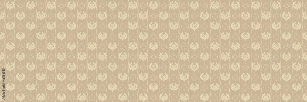 beautiful background pattern with decorative floral ornaments on a beige background seamless pattern, texture vector image