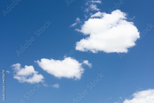 Rich blue sky and white clouds