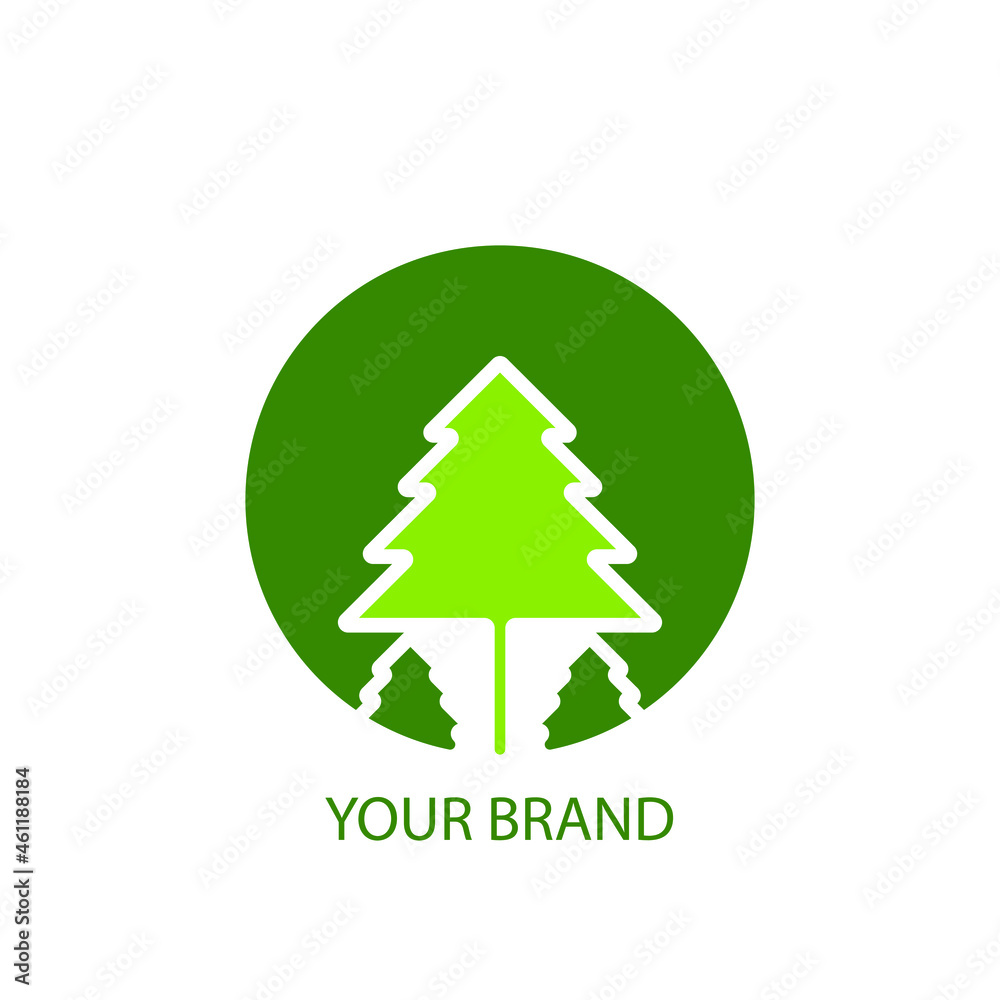 Nature logo design. Green flat wild icons.
