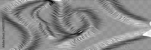 Abstract black and white wavy stripes background © luda