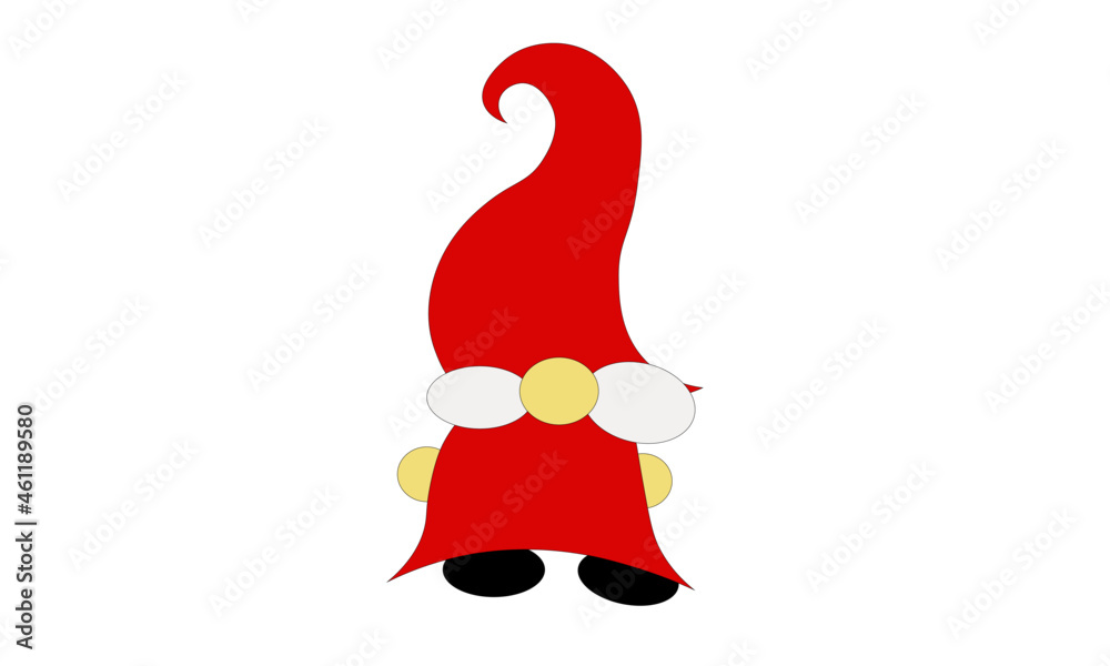 Santa Claus Hat And Beard, Christmas illustration isolated on white background for print or use as poster, card, flyer or T Shirt Santa Claus Hat And Beard, Christmas illustration isolated on white background for print or use as poster, card, flyer or T Shirt