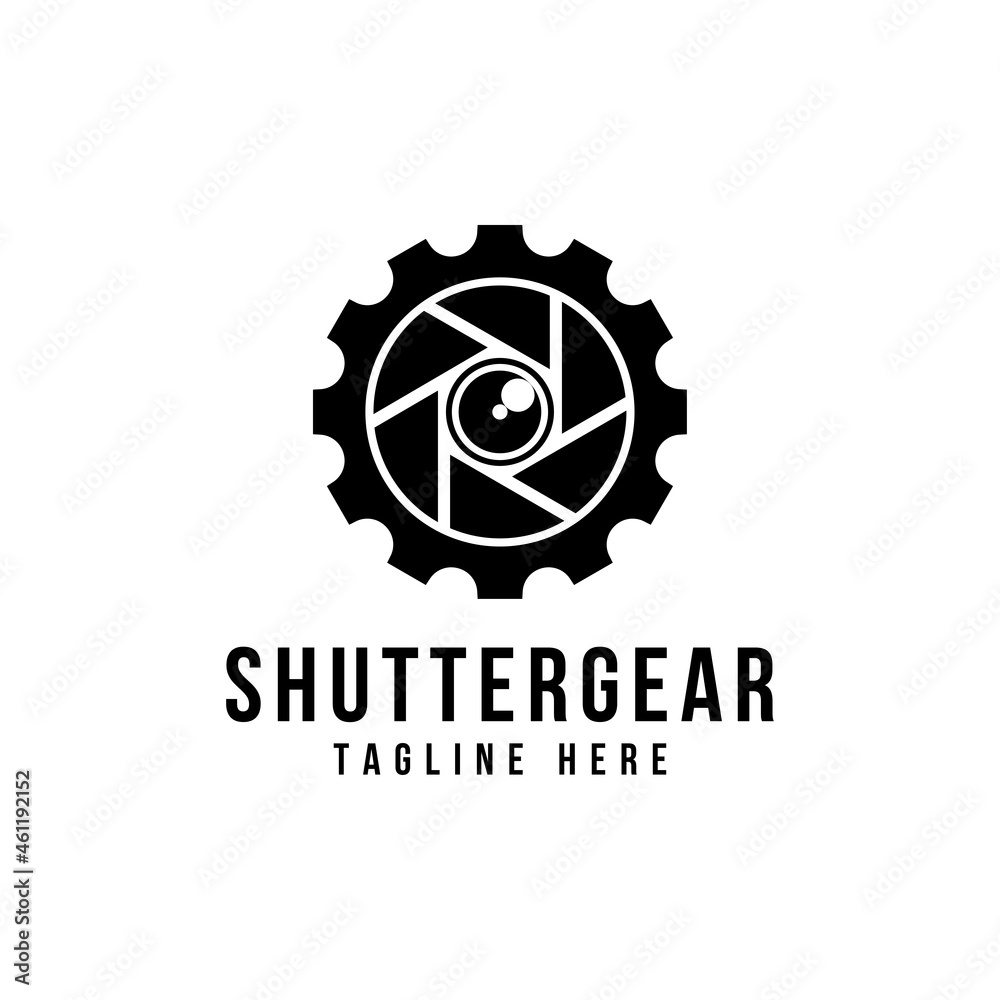 gear with shutter camera logo vector icon design illustration gear with shutter camera logo vector icon design illustration