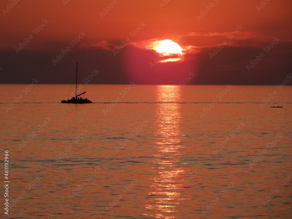 Sunset over the sea. Sunset over the sea.