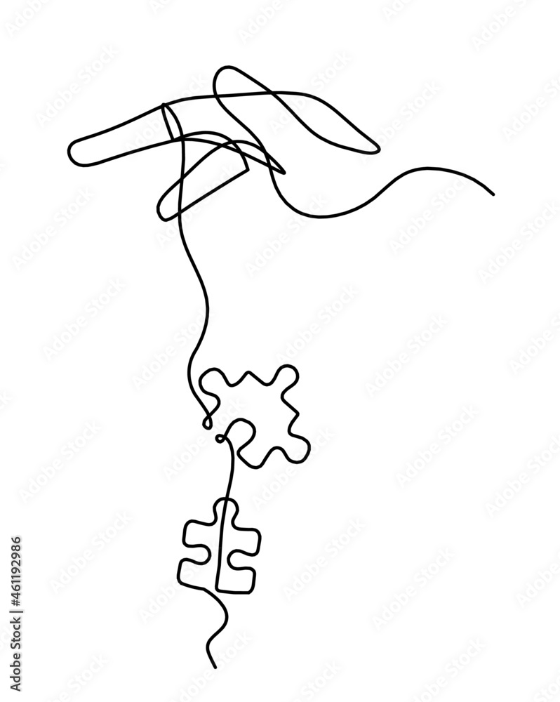 Abstract hand control as line drawing on white background Abstract hand control as line drawing on white background