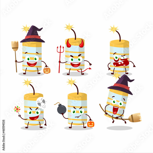 Halloween expression emoticons with cartoon character of yellow firecracker