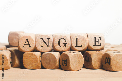 Angle Word Written In Wooden Cube