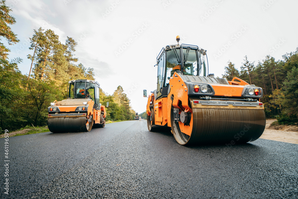 Road service repairs the highway Road service repairs the highway