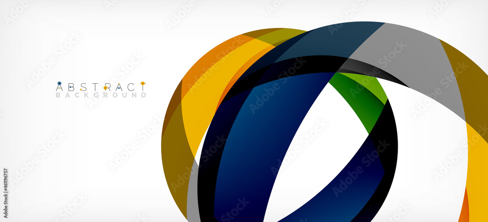 Geometric abstract background. Circle created with overlapping color shapes. Vector Illustration For Wallpaper, Banner, Background, Landing Page Geometric abstract background. Circle created with overlapping color shapes. Vector Illustration For Wallpaper, Banner, Background, Landing Page