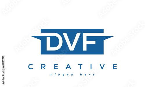 Creative Initial DVF Letter Logo Design Vector photo