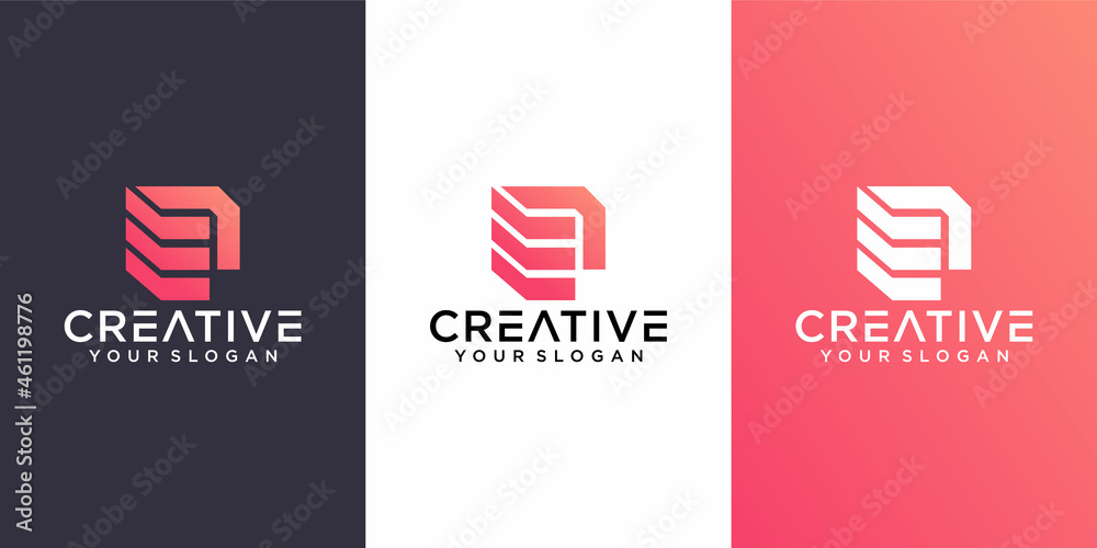 Initial letters E logo template design shape. Logo icon design template ...