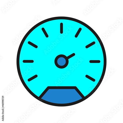 Speed Meter Line Filled Vector Icon Design