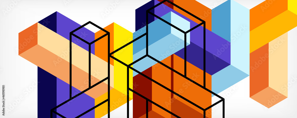 Abstract background. 3d cubes, cubic elements and blocks. Techno or business concept for wallpaper, banner, background, landing page Abstract background. 3d cubes, cubic elements and blocks. Techno or business concept for wallpaper, banner, background, landing page