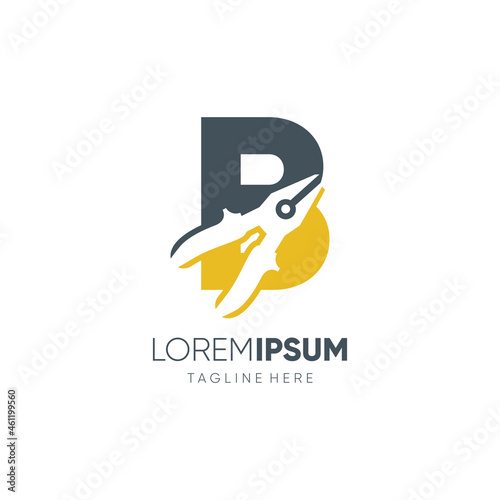 Letter B Pliers Logo Design Vector Icon Graphic Emblem Illustration Background Template