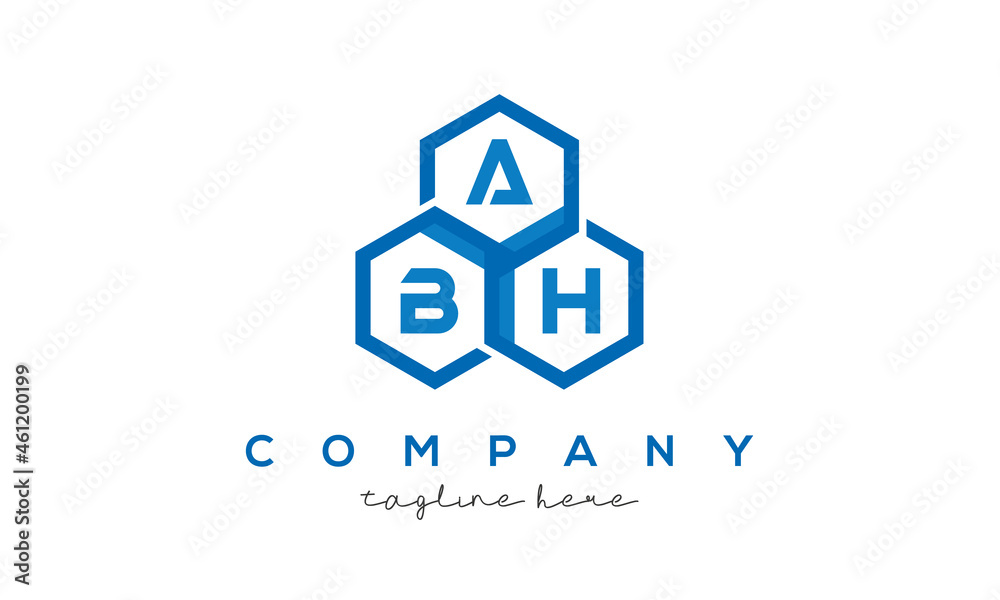 ABH three letters creative polygon hexagon logo ABH three letters creative polygon hexagon logo