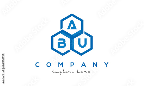 ABU three letters creative polygon hexagon logo