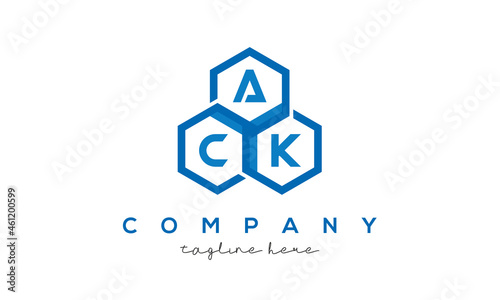 ACK three letters creative polygon hexagon logo