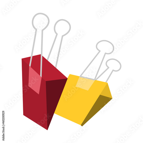 Two red and yellow paperclip clips, suitable for binder paper, A4, A5, etc.