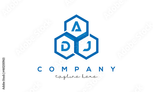 ADJ three letters creative polygon hexagon logo