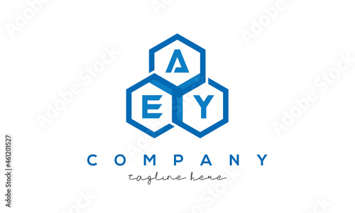 AEY three letters creative polygon hexagon logo photo