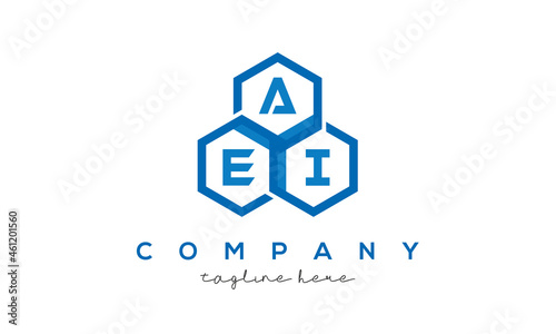 AEI three letters creative polygon hexagon logo photo