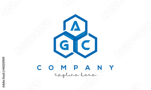 AGC three letters creative polygon hexagon logo
