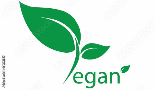 Vegan vector icon. Organic, bio, eco symbol. Vegan, no meat, lactose free, healthy, fresh and nonviolent food. Round green vector illustration with leaves for stickers, labels and logos
