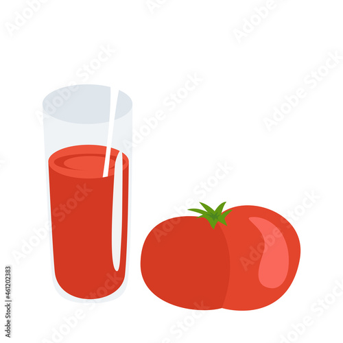 tomato juice with a tomato illustration on the side. suitable for your company's design.
