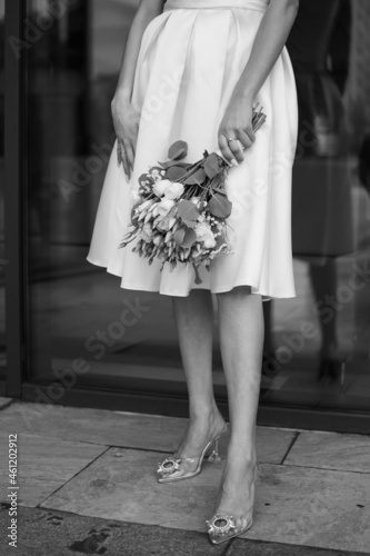 bride and groom walking