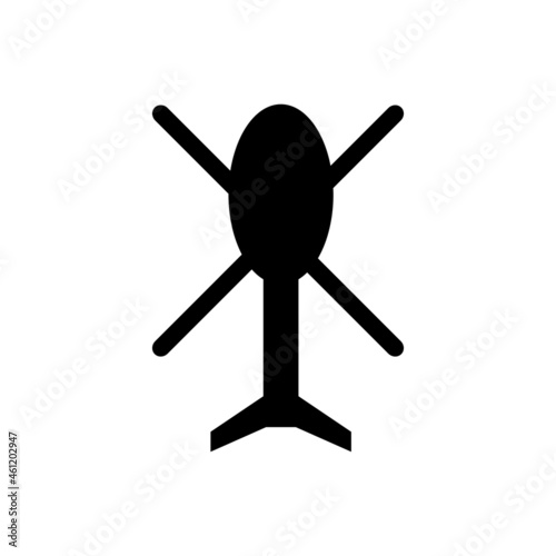 Helicopter vector icon. aircraft illustration sign. fly symbol. airline logo isolated on white background.