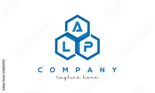 ALP three letters creative polygon hexagon logo