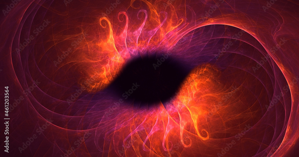 3D rendering abstract multicolor fractal light background