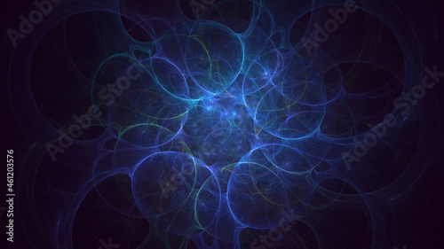 3D rendering abstract blue fractal light background