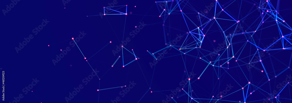 Fototapeta premium Polygonal background with dots and lines. Network connection structure. Science and technology. 3d