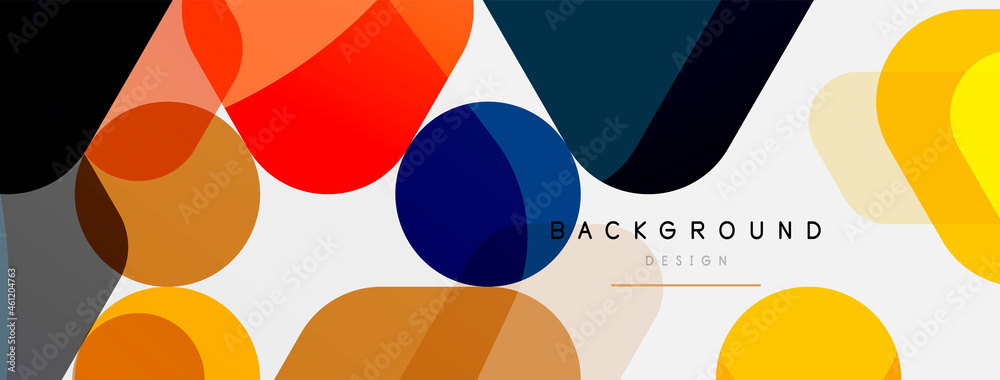 Color bubbles and rounded geometric shapes on white. Vector geometric minimal abstract background for wallpaper, banner, background, landing page Color bubbles and rounded geometric shapes on white. Vector geometric minimal abstract background for wallpaper, banner, background, landing page