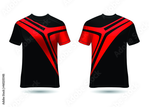 T-Shirt Sport Design. Racing jersey for club. uniform front and back view.
