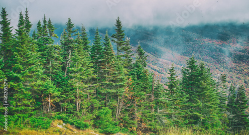 Smugglers' Notch State Park in autumn, New England.