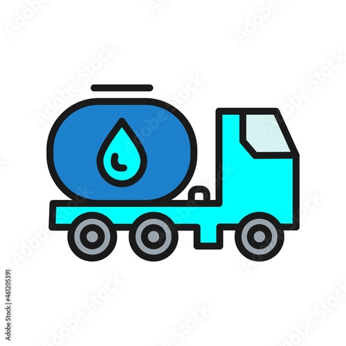 Fuel Tank Line Filled Vector Icon Design