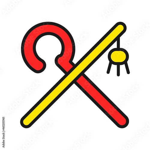 Crook  Line Filled Vector Icon Design