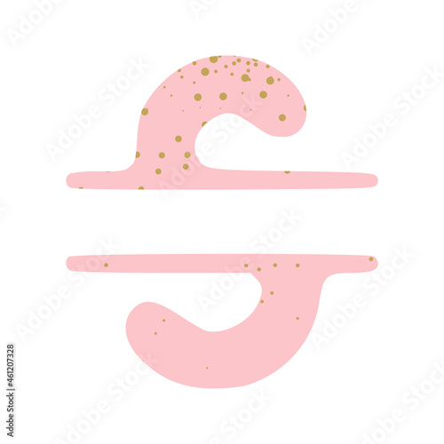 letter s pink glamorous name monogram, name initial clip art