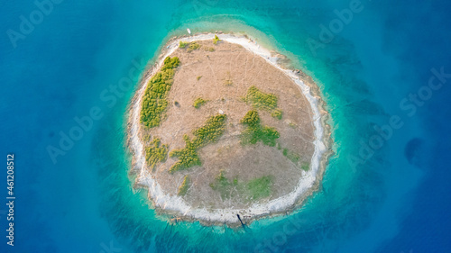 Tableau sur toile High aerial drone view of Adriatic sea scape at summertime seaso