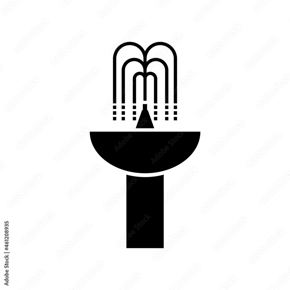 Fountain icon, stock vector, logo isolated on white background