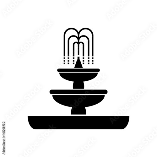 Fountain icon, stock vector, logo isolated on white background