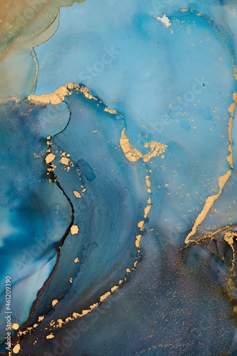 Fluid Art . Abstract colorful background, wallpaper. Mixing acrylic paints. Modern art. Marble texture. Alcohol ink colors translucent