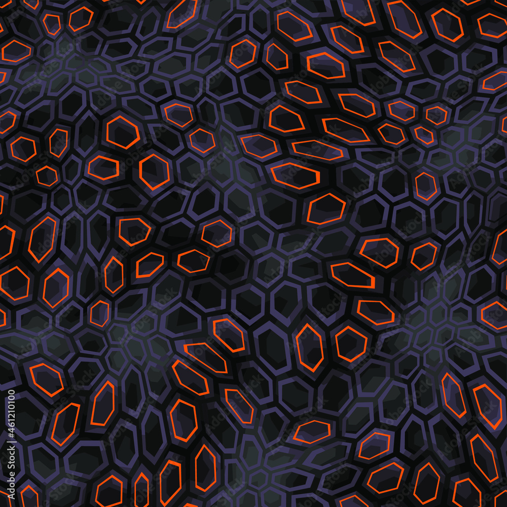 Hexagonal camouflage seamless patern. Abstract modern endless digital ...
