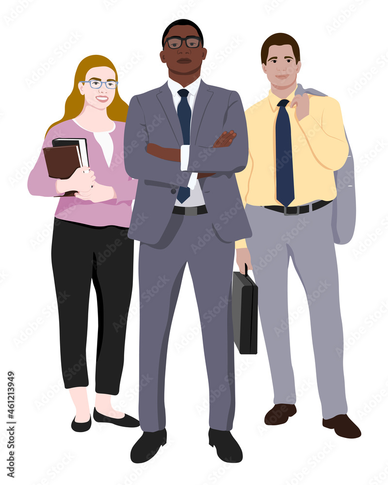 Multicultural team flat vector illustration. Multicultural team flat vector illustration.