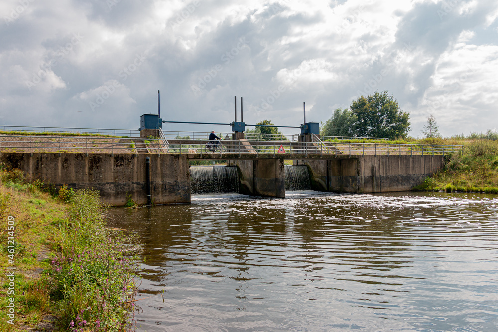 A barrage in the river 'the Berkel' close to the village of Eibergen in the region 'Achterhoek', province of Gelderland