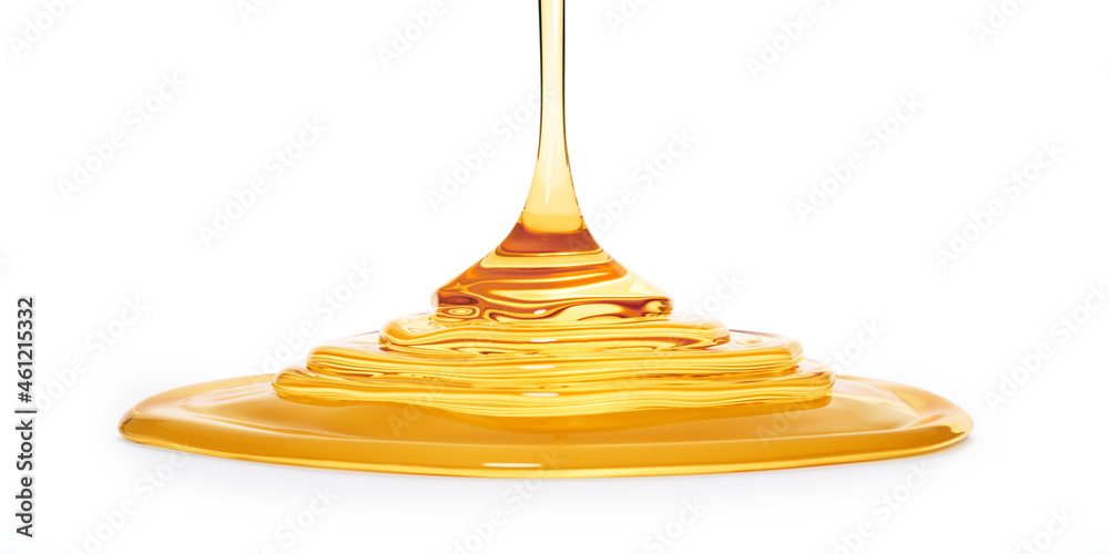 Realistic isolated 3d liquid honey flows in honey puddle Stock Illustration Adobe Stock